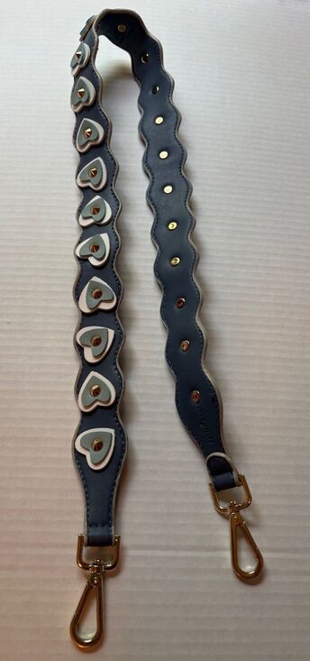 Patrizia Luca Handbags - Pratrizia Luca Blue Heart Shoulder Strap Women Guitar Strap Studded 39"